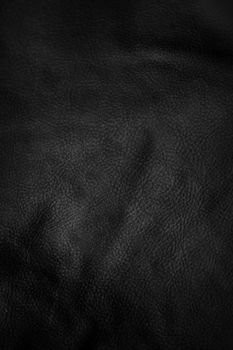 Closeup of black leather texture