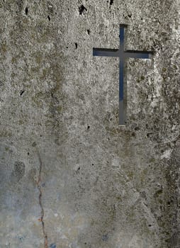 Old Wall With Cross made in 3d software