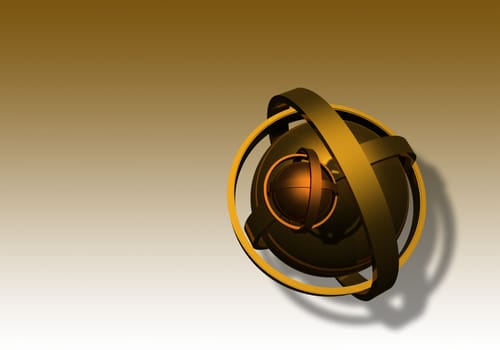 golden shape made in 3d software