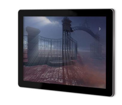 Gate to heaven show  on tablet  made in 3d software