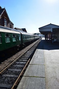 Rural train station in Sussex. The Bluebell railway is a restored steam railway which travels from Sheffield Park to East Grinstead. Created as it was during the 1950's.