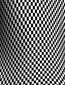 Black-white  checkered plane   made in 3d software