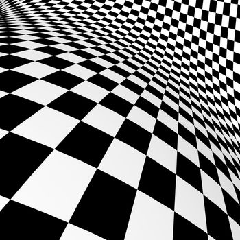 Black-white  checkered plane   made in 3d software