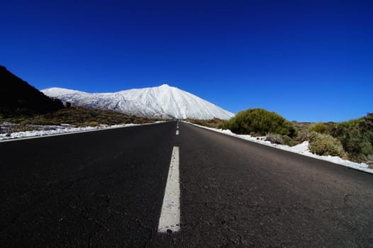 Long Empty Desert Road on a Cludy Day