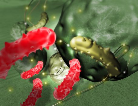 cancer cell made in 3d software