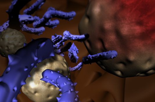 cancer cell made in 3d software