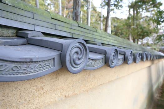 detail of japanese temple roof architecture