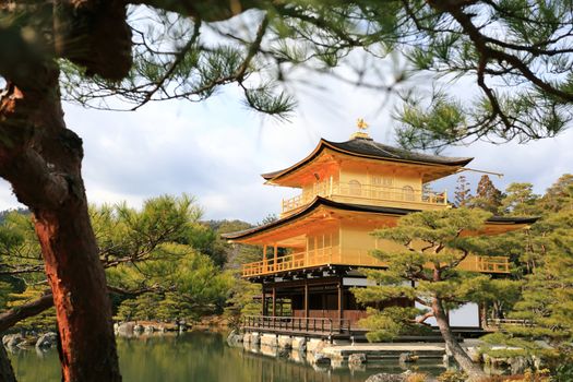 Kinkakuji Temple (The Golden Pavilion) famous place in Kyoto, Japan