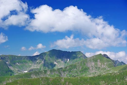 Crest of Fagaras mountain, summer landscape