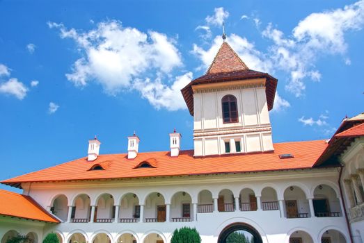 Orthodox monastery details, the entrance. Sambata Monastery in Transylvania