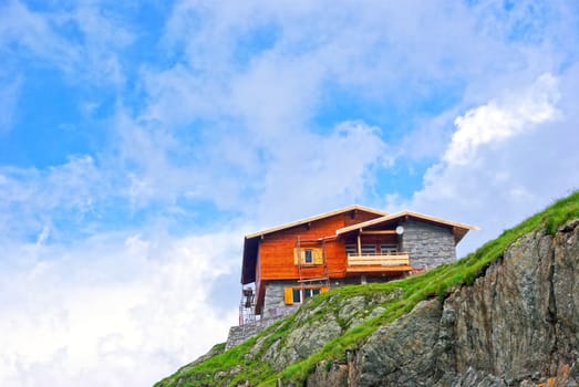 Mountain chalet on the top of the Fagaras mountains.