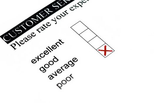 Poor rating at customer survey.