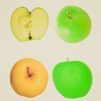 Vintage retro looking Many apples isolated over a white background