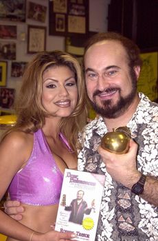 Robert Trebor and Dazza Del Rio at Golden Apple Comics, in Hollywood, signing copies of "Dear Salmoneus" on 02-09-00