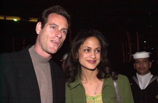 Anne Marie Johnson and husband at the JAG 100th Episode Party, Spago, 02-07-00