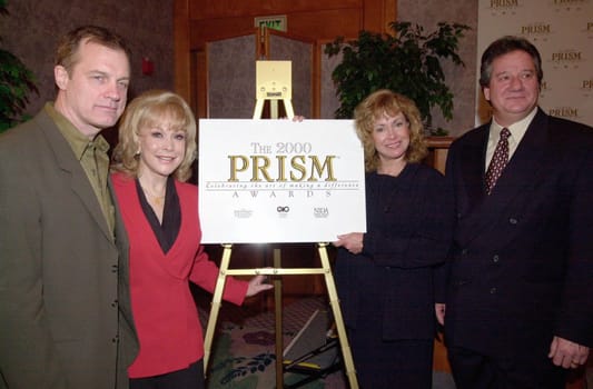 Stephen Collins, Barbara Eden, Catherine Hicks and Brian Dyak at the nominations announcement for the 2000 Prism Awards, 02-08-00