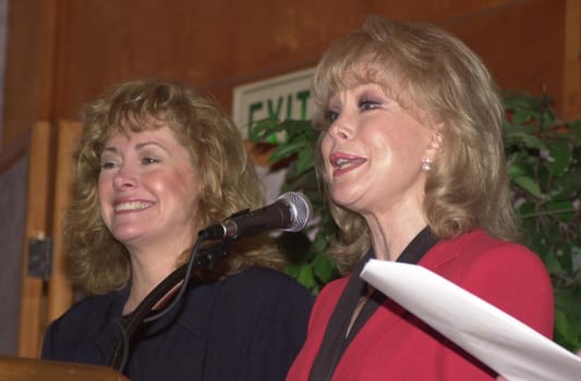 Catherine Hicks and Barbara Eden at the nominations announcement for the 2000 Prism Awards, 02-08-00
