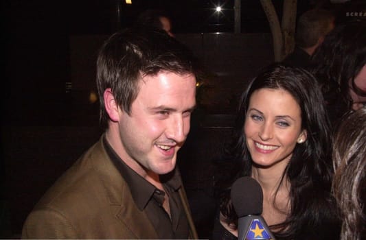 David Arquette and Courtney Cox at the premiere of Dimension Film's "Scream 3" in Westwood, 02-02-00