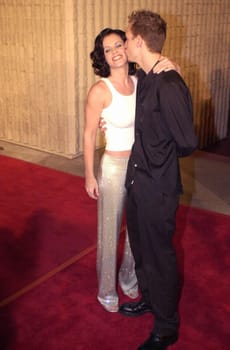 Jenny McCarthy and husband John Asher at the premiere of Dimension Film's "Scream 3" in Westwood, 02-02-00
