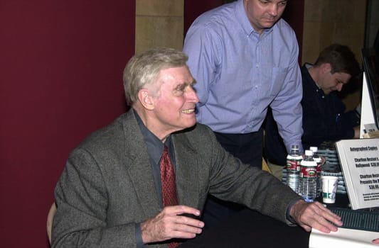 Charleton Heston at the American Cinematheque's tribute to "Ben Hur" at the Egyptian Theater, Hollywood, 02-02-00