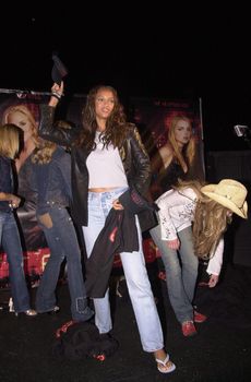 Tyra Banks at a "Coyote Ugly" appearance in Hermosa Beach. 07-22-00