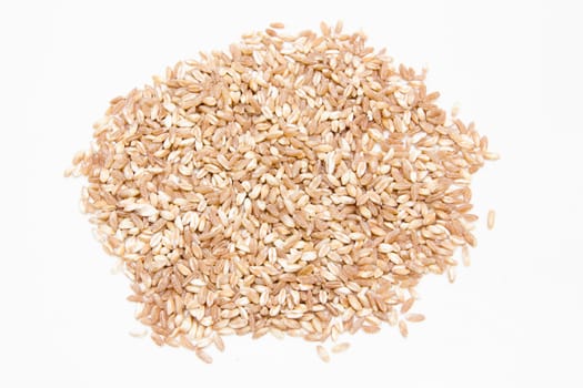 Wheat lying on white background