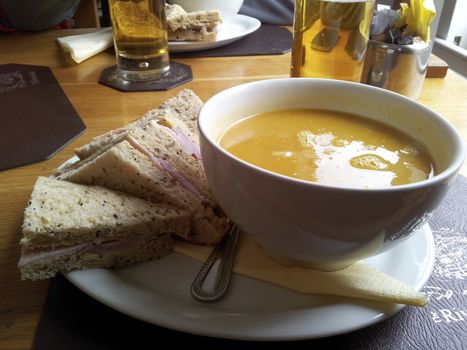 Hot soup at Cornish restaurant