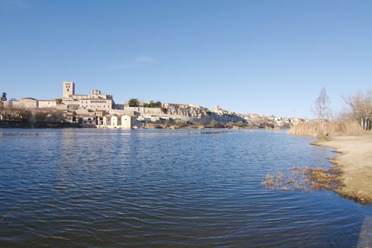 View of the city of Zamora and Douro river.
