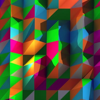 Geometric abstract background with vibrant color made from triangles and shadows