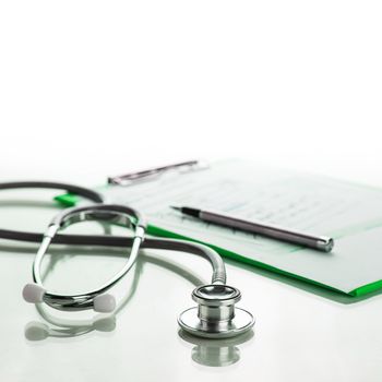 Stethoscope with medical clipboard 