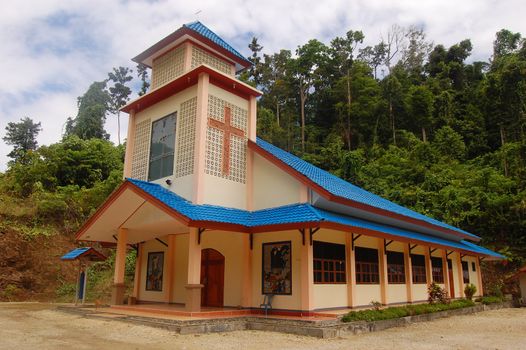 Christian church building rural area Indonesia