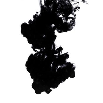 Ink in water on white background 