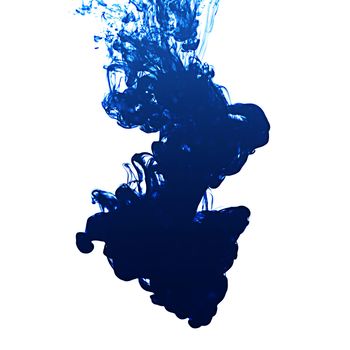 Ink in water on white background 