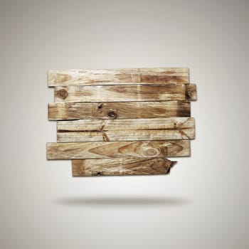 Wooden planks on plain background