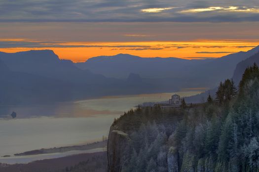 Sunrise Over Crown Point at Columbia River Gorge