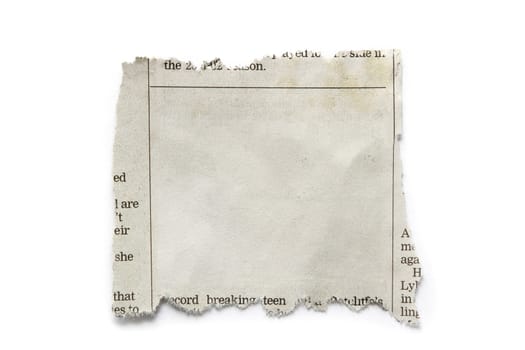 Piece of torn paper isolated on plain background. Copy space