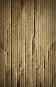 Closeup of wrinkled brown paper texture
