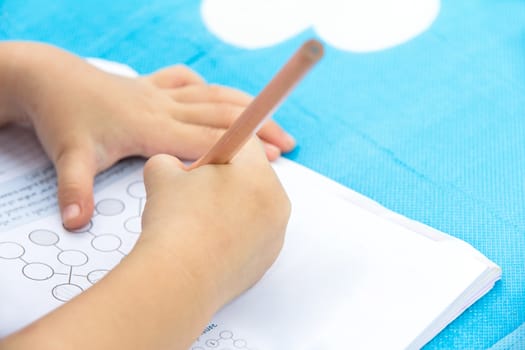 Little girl doing her homework