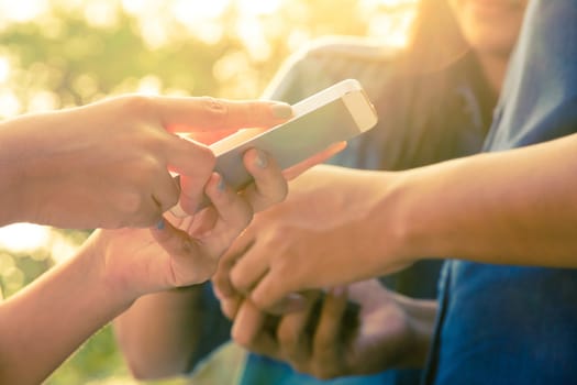 Teenagers With Mobile Phone