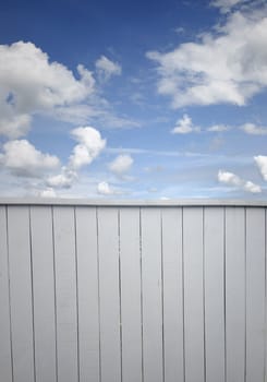 Fence in front of blue sky