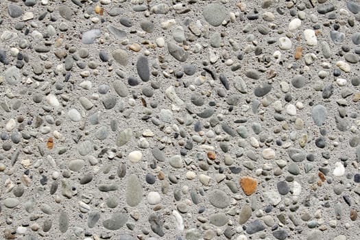 Closeup of textured pebbles background