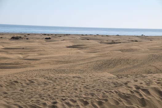 African European Sand Dune Desert Landscape in Gran Canaria Island Spain