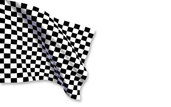 Checkered Flag isolated on wihte made in 3d software