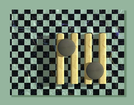 Abstract checkered 
composition made in 3d software