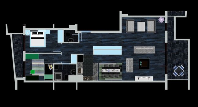 Architectural plan drawings with editing marks