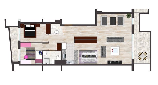 Architectural plan drawings with editing marks