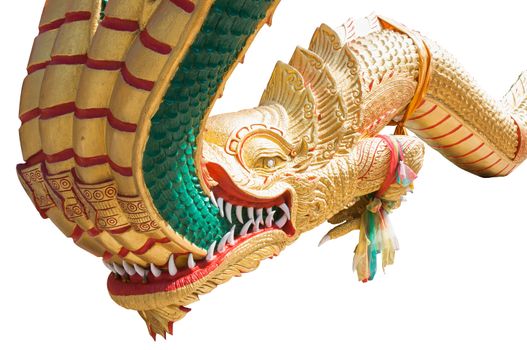King of Nagas statue on white background