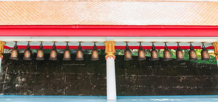 Bells in a Buddhist temple of Thailand