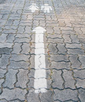 a white arrow marking on the road