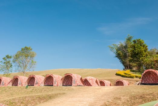 Tent camping at Phu samerdown park of thailand